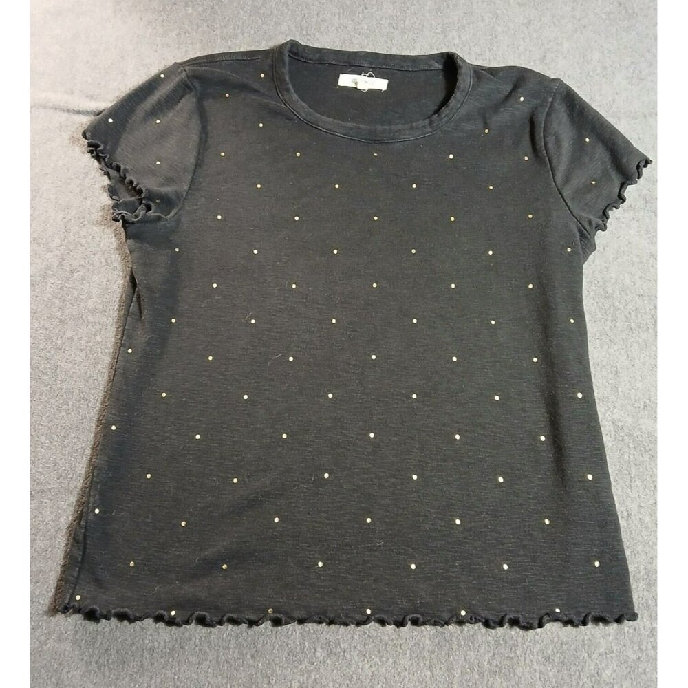 Madewell Womens Shirt  size M Black White Polka Dots Career Casual School
